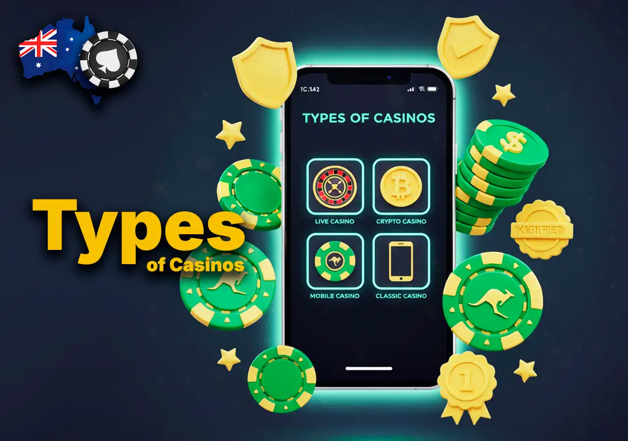 Different types of online casinos in Australia – live, crypto, mobile